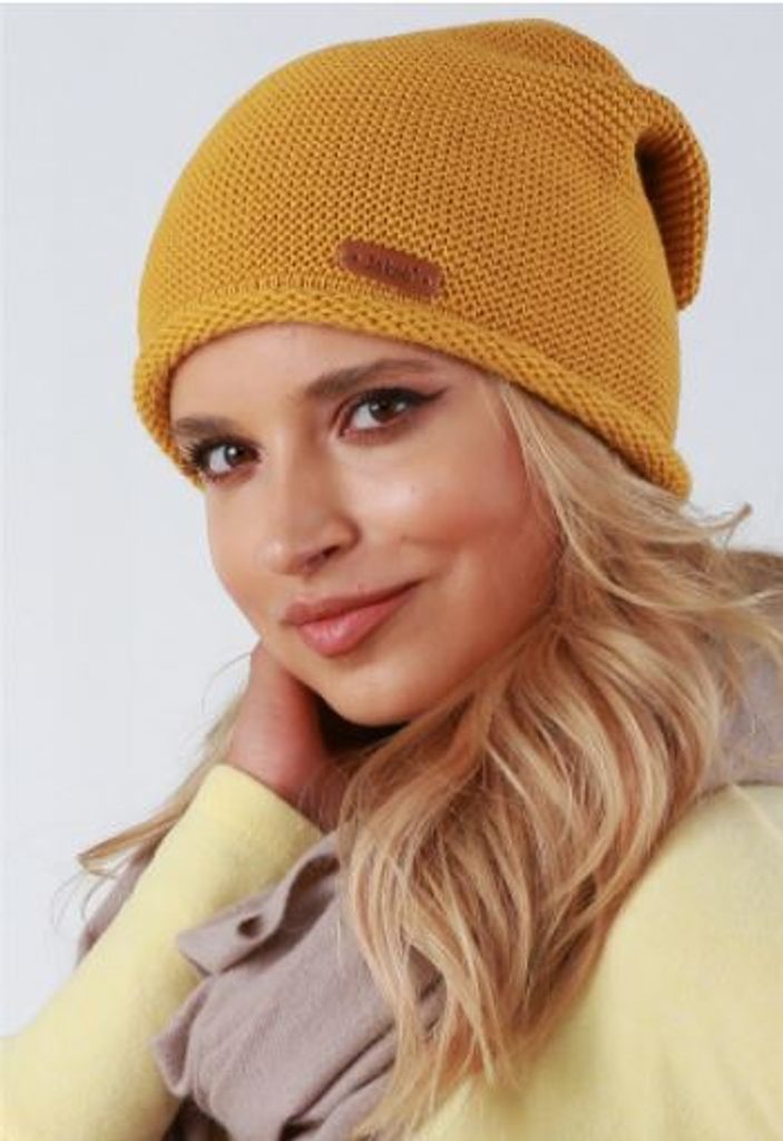 Dámská BEANIE čepice - Mustard