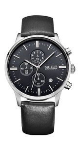 Nový model stylových pánských hodinek MEGIR Chronograph TLW11 - silver/black