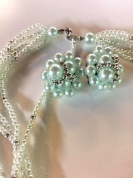 Nádherný perlový set náušnic a náhrdelníku