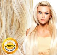 100% Středoevropské vlasy VIRGIN pro metodu MICRO RING, přírodní blond 20 - 70 cm
