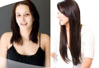 KERATIN- 100% Lidské vlasy k prodloužení REMY, středně hnědé 46,55,60cm