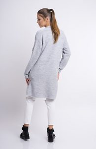 Dámský oversize kardigan s límcem - Grey