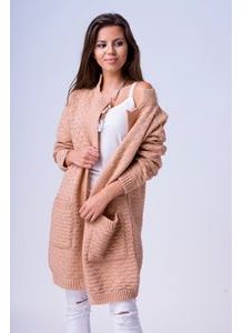 Dámský kabátkový kardigan - Nude