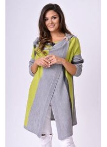 Dámský zavinovací kardigan na knoflík - grey