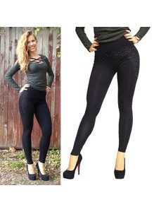 legíny s krajkou a kamínky