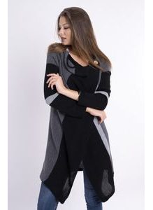 Dámský zavinovací kardigan na knoflík - black