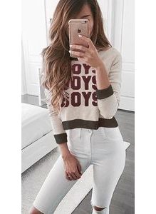 Dámský stylový svetr s nápisem