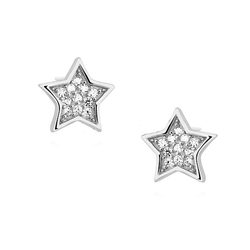 Stříbrné náušnice Hvězdička se Swarovski Elements Zirconia 925/1000