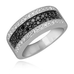 Stříbrný prsten se Swarovski Elements Zirkonia - Onyx
