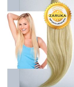 100% Středoevropské vlasy VIRGIN pro metodu MICRO RING, přírodní blond 20 - 70 cm