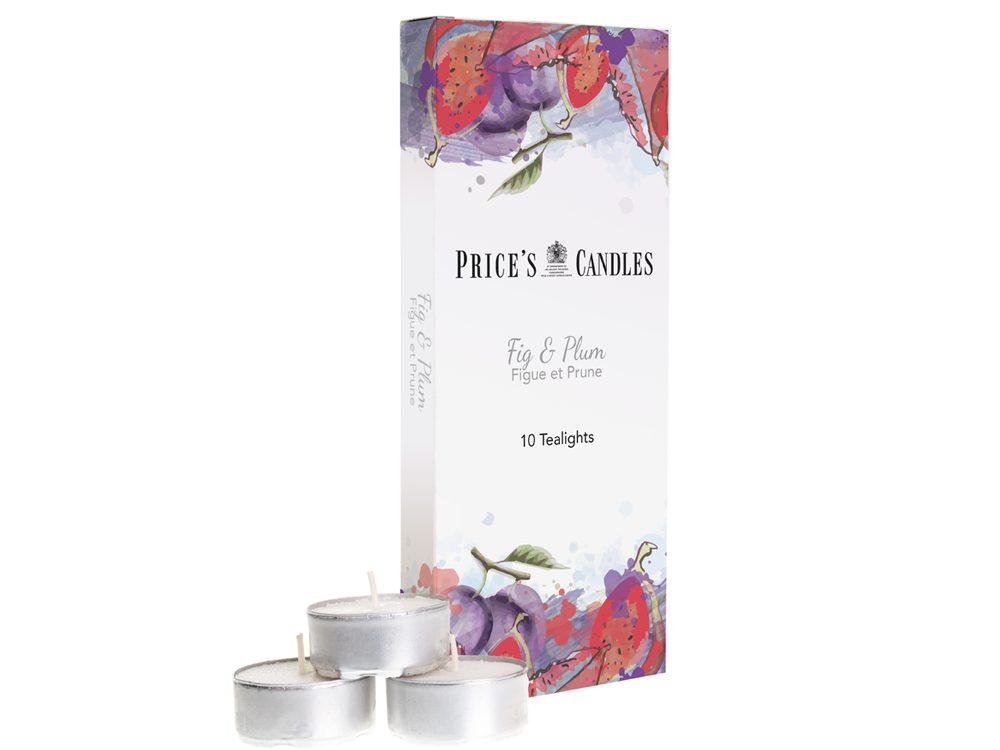 Levně Price´s Price's vonné čajové svíčky Fig & Plum 10ks