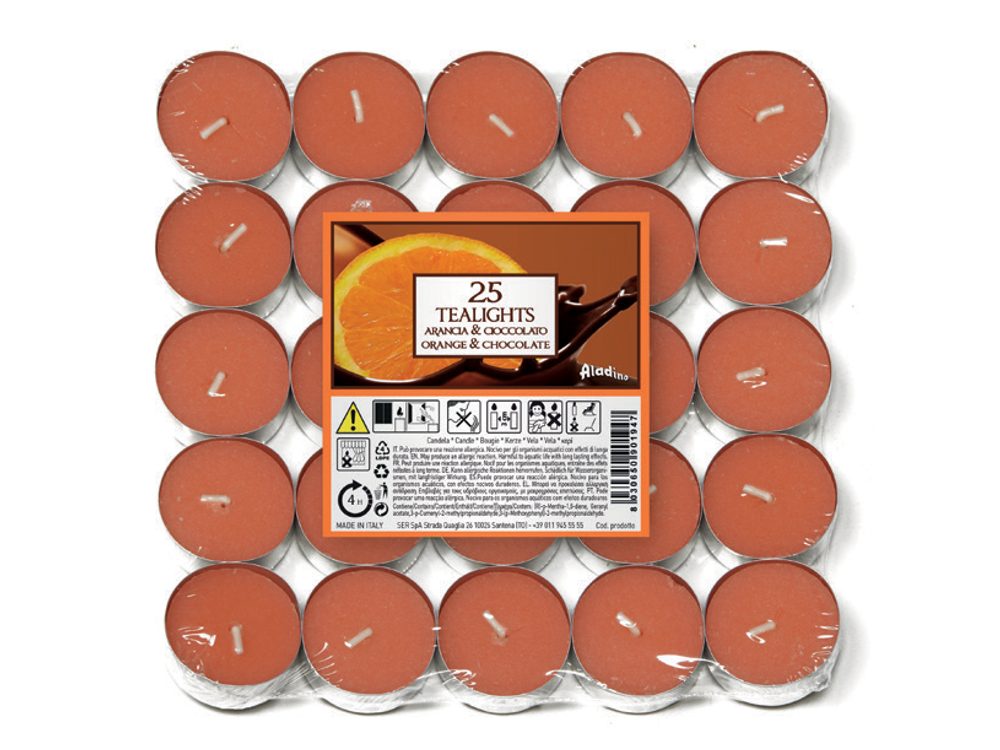 Levně Petali vonné čajové svíčky Pomeranč & čokoláda 25ks