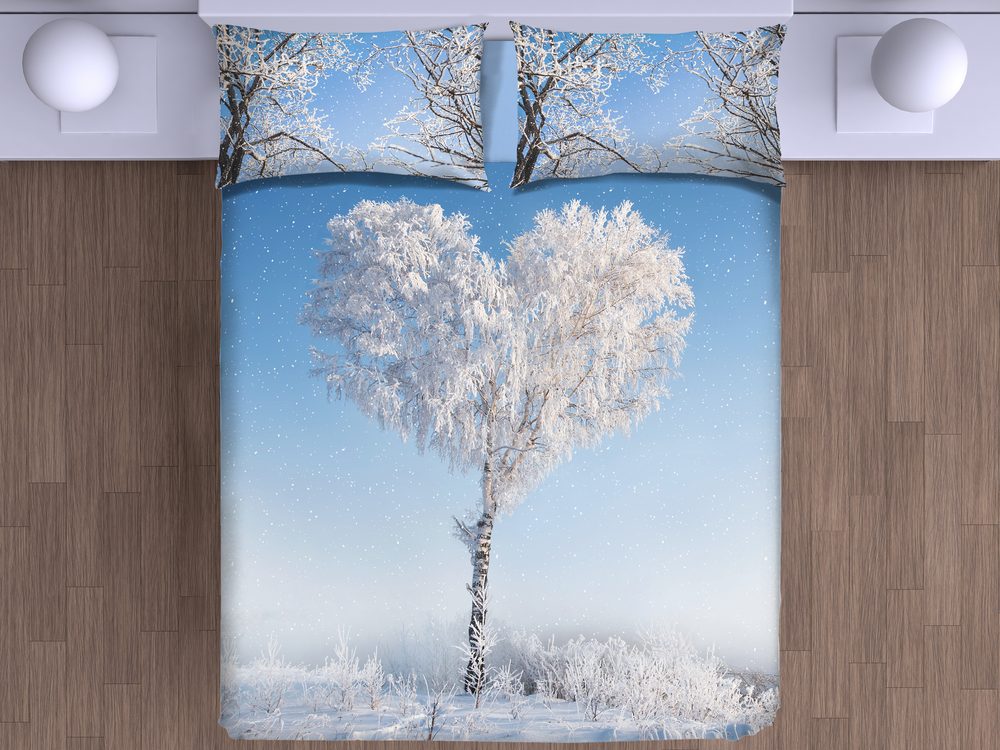 Levně Gipetex Natural Dream 3D italské povlečení 100% bavlna Love tree - 140x200 / 70x90 cm