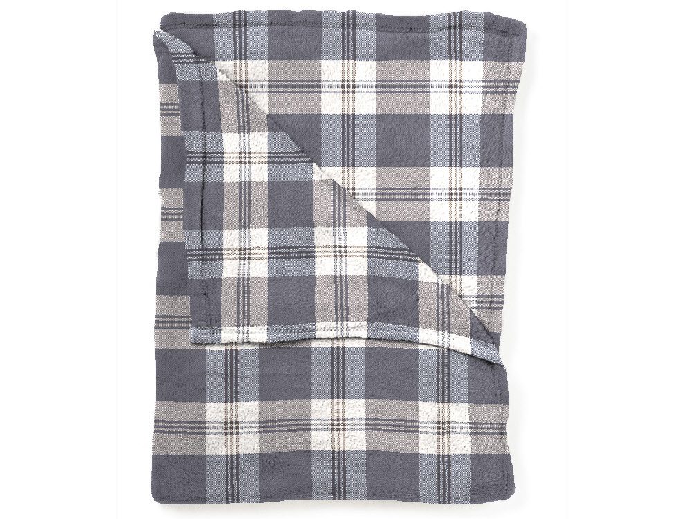 Mistral home Pléd Mistral Home Flannel printed Navy check modrá 150x200 cm