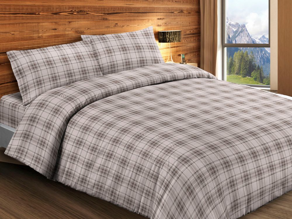 Levně Gipetex Natural Dream Italské povlečení 100% bavlna Kilt Beige - 140x200 / 70x90 cm