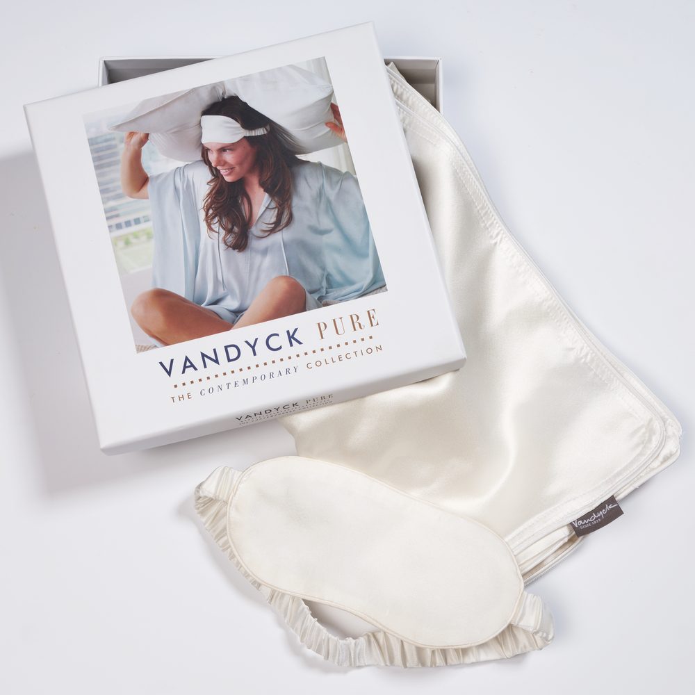 Vandyck Set Sleeping Beauty Silk - hedvábný povlak na polštář a maska