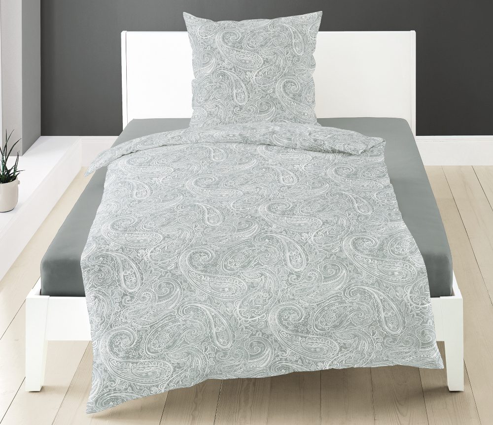 Bierbaum povlečení bavlněný satén 3684 Paisley Grey - 140x200 / 70x90 cm