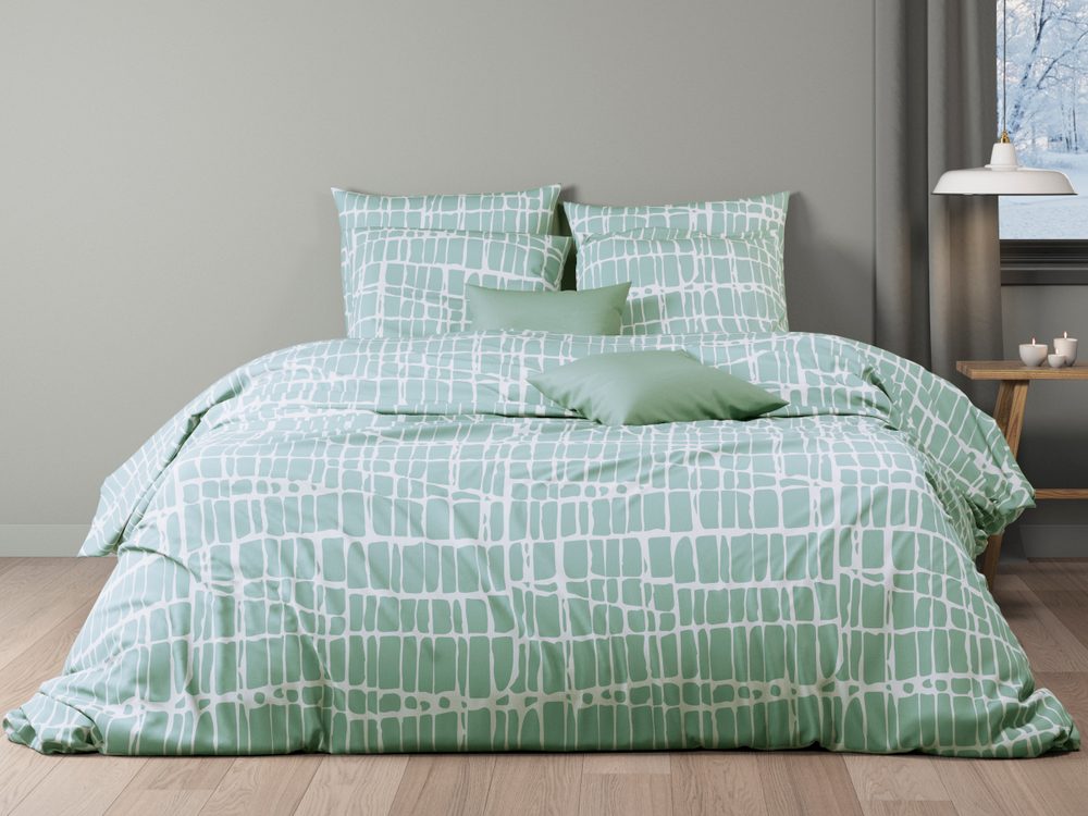 Levně Mistral Home povlečení flanel Crocodilia Celadon - 140x220 / 70x90 cm