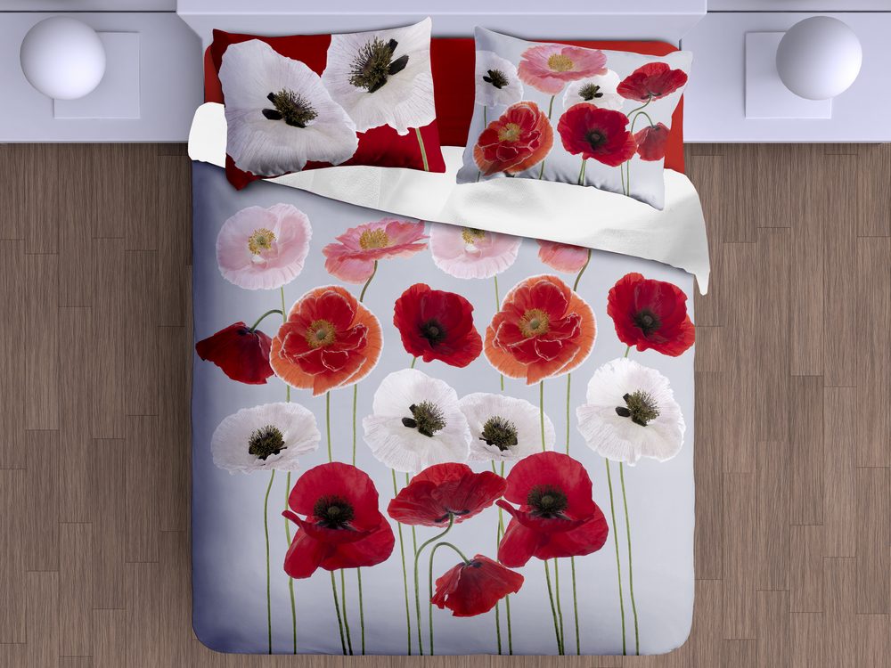 Gipetex Natural Dream 3D italské povlečení 100% bavlna Poppies - 220x200 / 2x70x90 cm