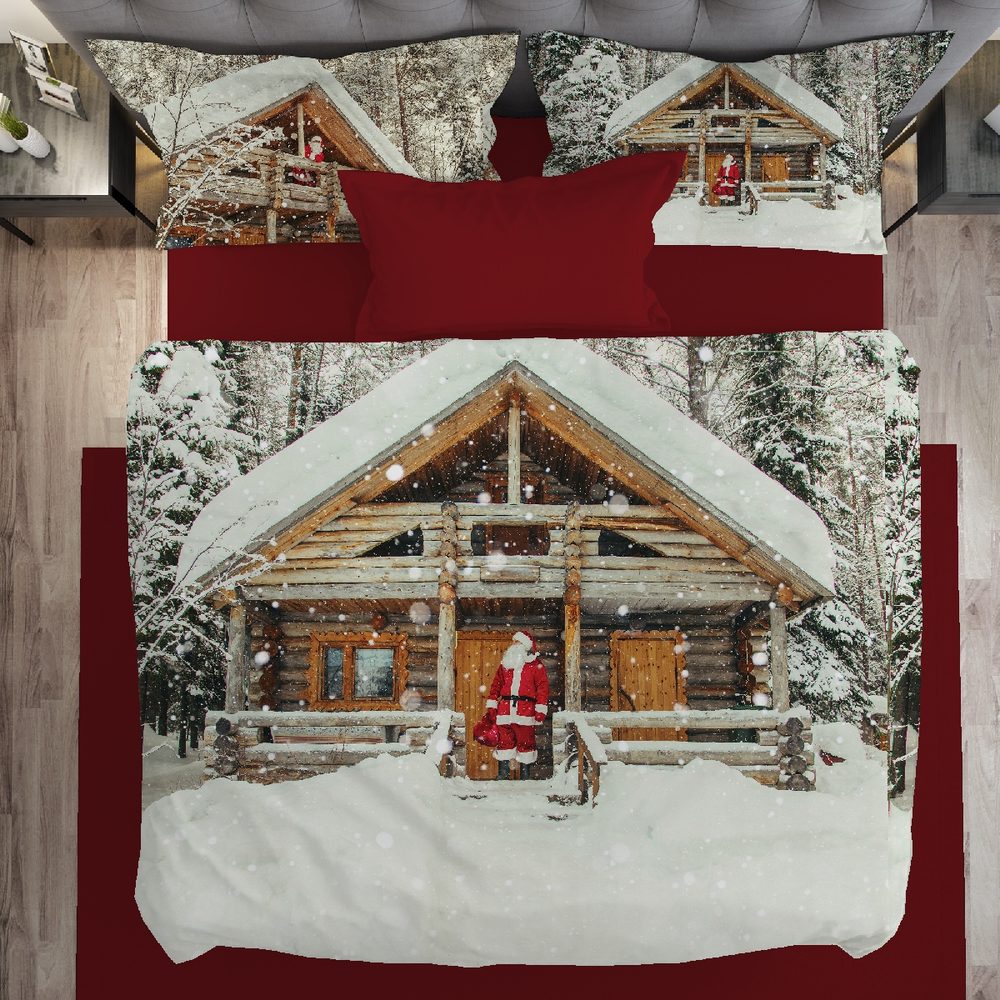 Levně Gipetex Natural Dream 3D Italské povlečení 100% bavlna Santa - 220x200 / 2x70x90 cm