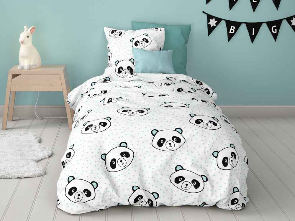 Mistral Home dětské povlečení flanel Panda 140x200/70x90 cm