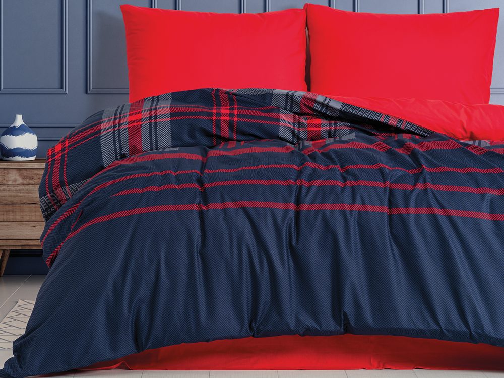 Levně Cottonbox Masculine povlečení 100% bavlněné renforcé Abel Red - 140x200 / 70x90 cm