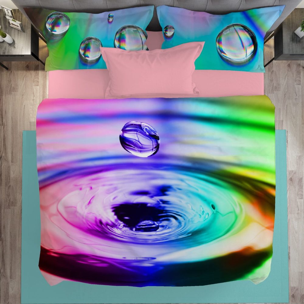 Levně Gipetex Natural Dream 3D Italské povlečení 100% bavlna Water rainbow - 140x200 / 70x90 cm
