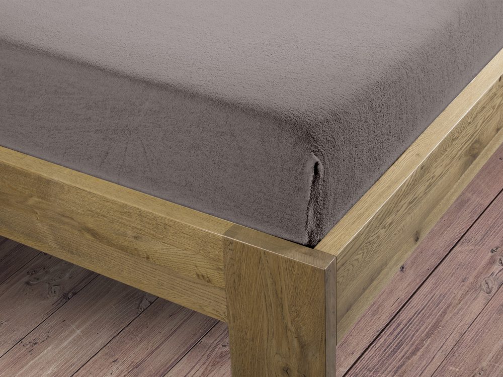 Bierbaum flanelové prostěradlo Taupe - 80-100 x 200 cm