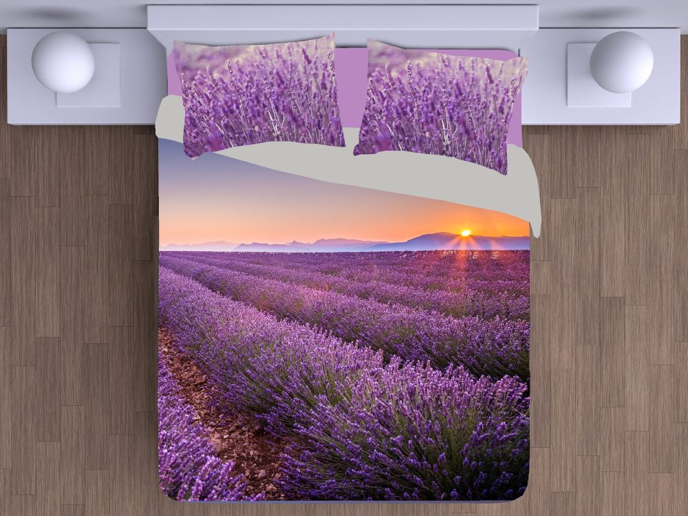 Levně Gipetex Natural Dream 3D italské povlečení 100% bavlna Lavanda - 140x200 / 70x90 cm