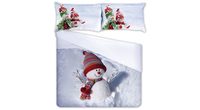 3D italské povlečení 100% bavlna Pupazo di Neve - Sněhulák