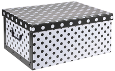 Úložné krabice se vzorem Puntíky 51x37x24cm černá