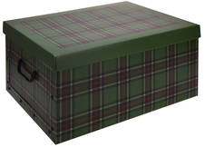 Úložné krabice se vzorem Kostka 51x37x24cm zelená