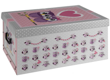 Úložná krabice dvojice sov se srdíčkem 51x37x24cm