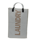 Prádelní koš s nápisem Laundry béžový 32x24x54cm