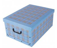 Úložné krabice se vzorem Kostka 51x37x24cm modrá