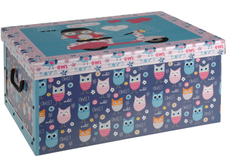 Úložná krabice sova na motorce 51x37x24cm