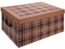 Úložné krabice se vzorem Kostka 51x37x24cm béžová