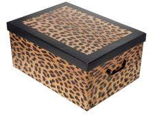 Úložné krabice se vzorem Leopard 51x37x24cm