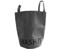 Prádelní koš s nápisem Wash It 33x50cm šedá