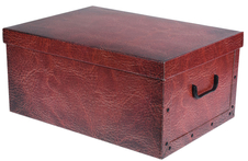 Úložné krabice se vzorem Kůže 51x37x24cm vínová