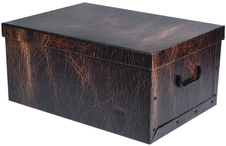 Úložné krabice se vzorem Kůže 51x37x24cm hnědá
