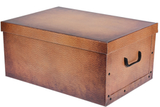Úložné krabice se vzorem Kůže 51x37x24cm béžová