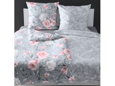 Bierbaum povlečení bavlněný satén 3676 Grey Roses