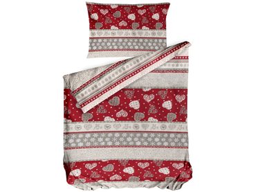 Bierbaum krepové povlečení 3511 Aniela červená 140x200/70x90 cm
