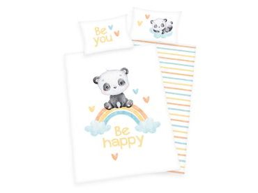 Flanelové povlečení pro miminka Rainbow Panda 100x135/40x60cm