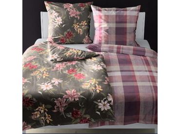 Bierbaum povlečení flanelové 3725 Check Burgundy 140x200/70x90 cm