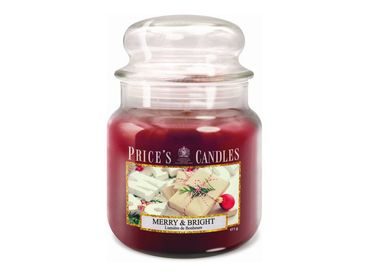 PRICE´S MIDIvánoční vonná svíčka ve skle Merry & Bright - hoření 90h