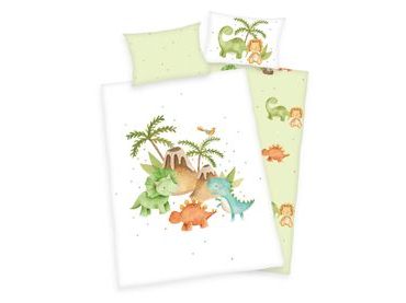 Flanelové povlečení pro miminka Dinos 100x135/40x60cm