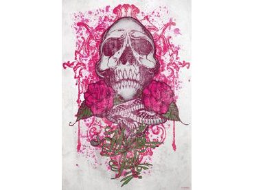 1Wall fototapeta Miami Ink Růžová lebka 158x232 cm