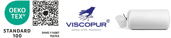 Memo-Gel vrchní matrace - detail balení a Oeko-Tex certifikace